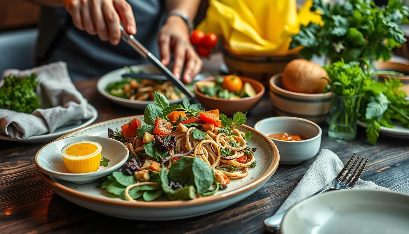 Quick weeknight dinner prepared in a home kitchen